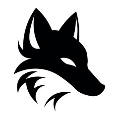 Fox black vector icon on white background