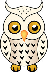 Owls mascot logo design illustration, owl black and white outline vector, Owl vector for logo or icon,clip art