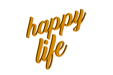 HAPPY LIFE lettering
