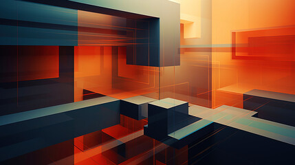 Abstract geometric shapes that create a sense of depth