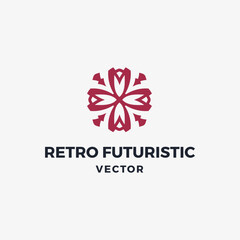Naklejka na ściany i meble Luxury retro futuristic logo vector