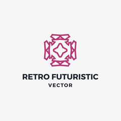 Luxury retro futuristic logo vector