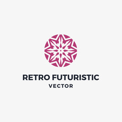 Luxury retro futuristic logo vector