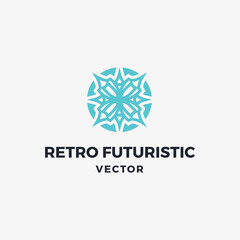 Luxury retro futuristic logo vector