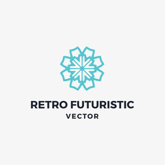 Luxury retro futuristic logo vector