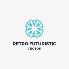 Luxury retro futuristic logo vector