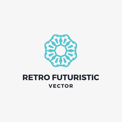 Luxury retro futuristic logo vector