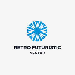 Luxury retro futuristic logo vector