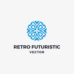 Luxury retro futuristic logo vector