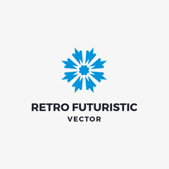 Luxury retro futuristic logo vector