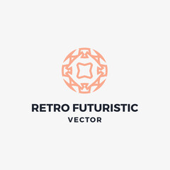 Luxury retro futuristic logo vector