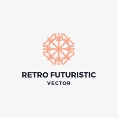 Luxury retro futuristic logo vector