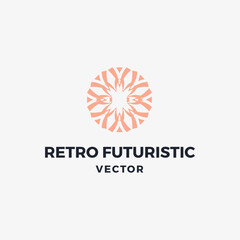 Luxury retro futuristic logo vector