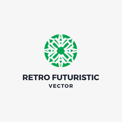 Luxury retro futuristic logo vector