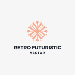 Luxury retro futuristic logo vector