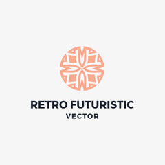 Retro futuristic vector logo