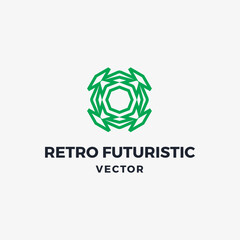 Retro futuristic vector logo