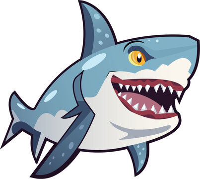 Esport vector logo shark, shark icon, shark head, vector, sticker, Cartoon Shark logo, and mascot isolated on a white background 