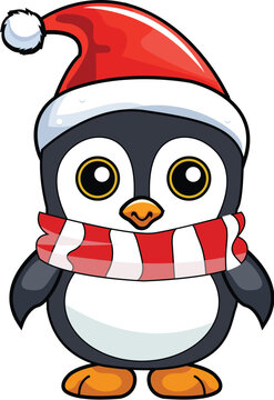 penguin charismas vector art, Cartoon cute penguin