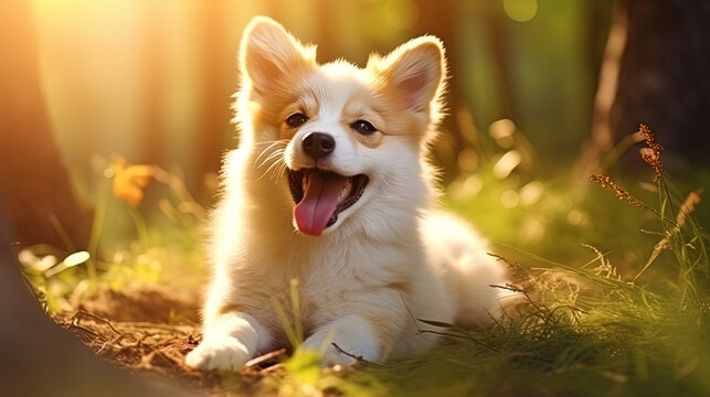 The image of a smiling dog with a tongue creating a positive mood