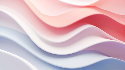 Obraz na płótnie Canvas Abstract 3d wavy smooth background. Multicolor pastel colour palette. Aesthetic concept. Generative AI