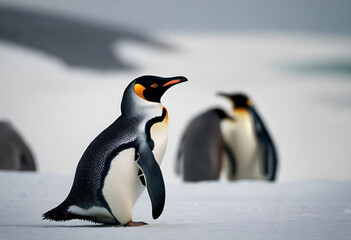 Obraz premium cute penguin on minimal background
