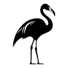 Flamingo black vector icon on white background