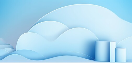 Minimalist Blue Empty Podium 