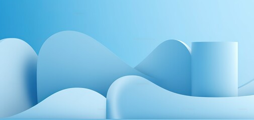 Minimalist Blue Empty Podium 