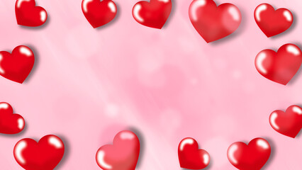 Obraz premium Happy Valentine's Day background with red heart, and blue star elements. copy space with concept for design