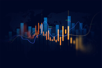 Stock market investment trading graph growth.Investment finance chart,stock market business and exchange financial growth graph.	
