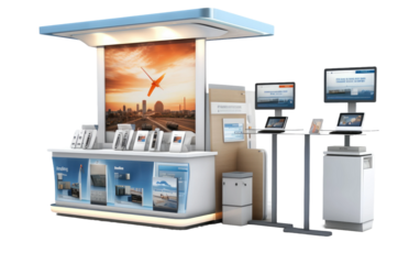 Airport Information Kiosk Tailored and User Friendly on White or PNG Transparent Background