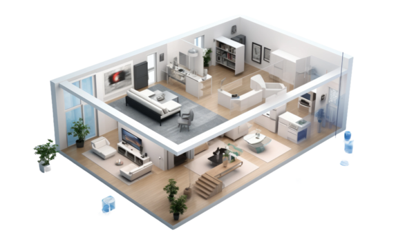 Advanced Home Security System Offering Comprehensive Protection on White or PNG Transparent Background