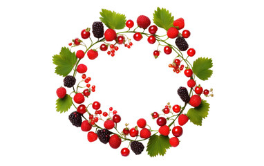 Berry Wreath Infusing Charm and Warmth on White or PNG Transparent Background