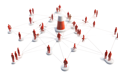 Centralized Business Growth Icon on White or PNG Transparent Background