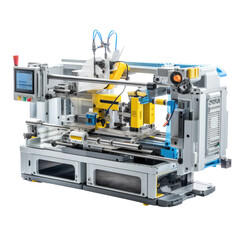 Fototapeta premium The Intricate Process of Computer-Controlled Injection Molding on White or PNG Transparent Background