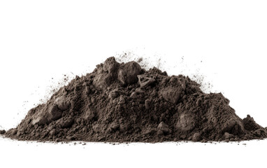 A Grayscale Composition Featuring Soil Pile on White or PNG Transparent Background
