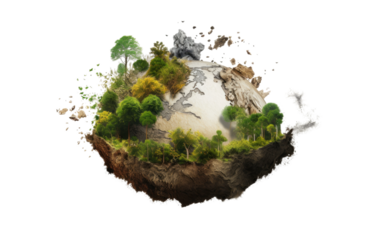 A Glimpse into the Gritty Essence of Earth on White or PNG Transparent Background