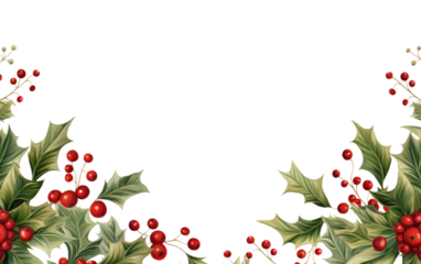 Festive Christmas Border for a Merry Celebration on White or PNG Transparent Background