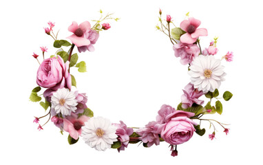 A Floral Wreath Bringing Botanical Beauty on White or PNG Transparent Background