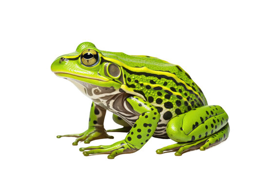 The Green Frog and Its Harmony with the Wetlands on White or PNG Transparent Background