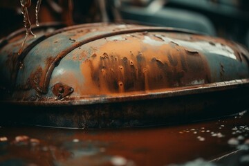 Vintage, weathered surface with rust and grime. Retro vibe. Generative AI