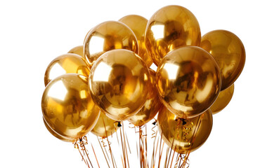 Golden Unic Balloons on Transparent Background