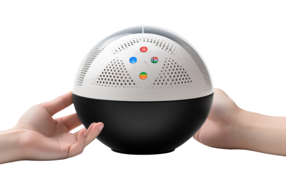 Innovative Voice Translator Device Facilitating Communication on White or PNG Transparent Background