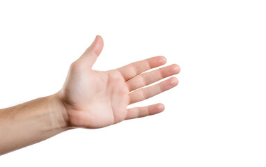 Male Hand Holding and Showcasing the Latest Item on White or PNG Transparent Background