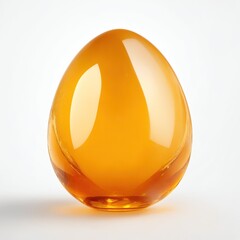 Citrine stone Egg shape on white background