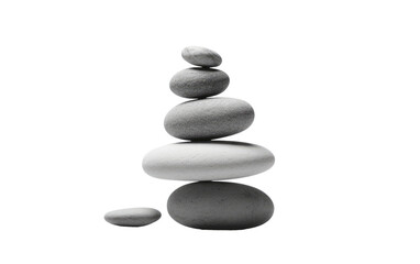 Fototapeta na wymiar Simplicity in Stone: Creating Zen Spaces for Inner Peace on White or PNG Transparent Background