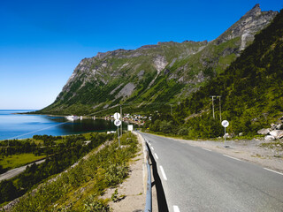Coastial road on Senja Island, in Northern Norway