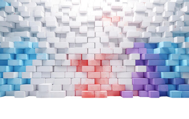 The Celestial White Brick Wall on White or PNG Transparent Background
