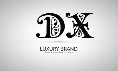  DX: initials monogram letter text alphabet logo design